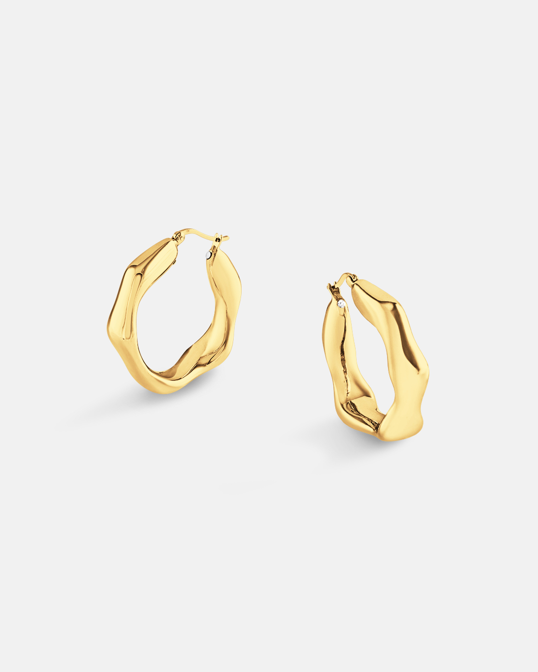 Gold electroformed earrings